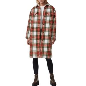 All Saints Nia Plaid Long Shacket